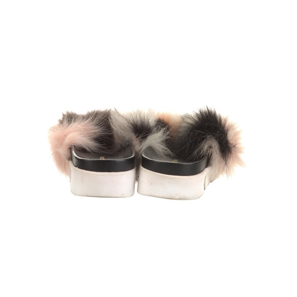 Stuart Weitzman Rabbit Fur Platform Slides Sandals Size: 6 - Picture 3 of 5
